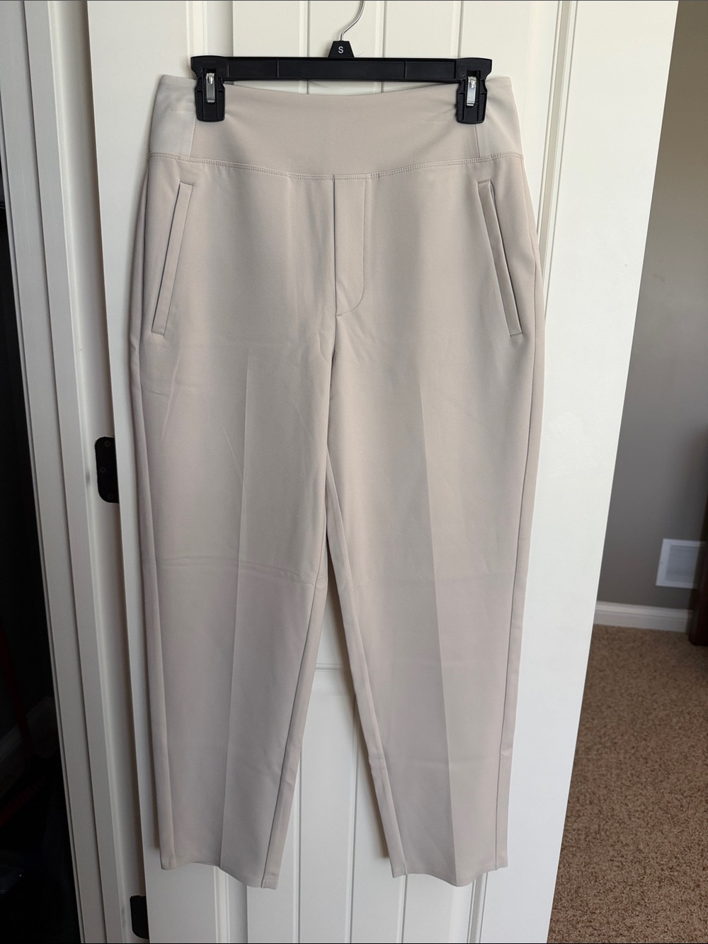 Athleta Beige Pull-On Tapered Trousers